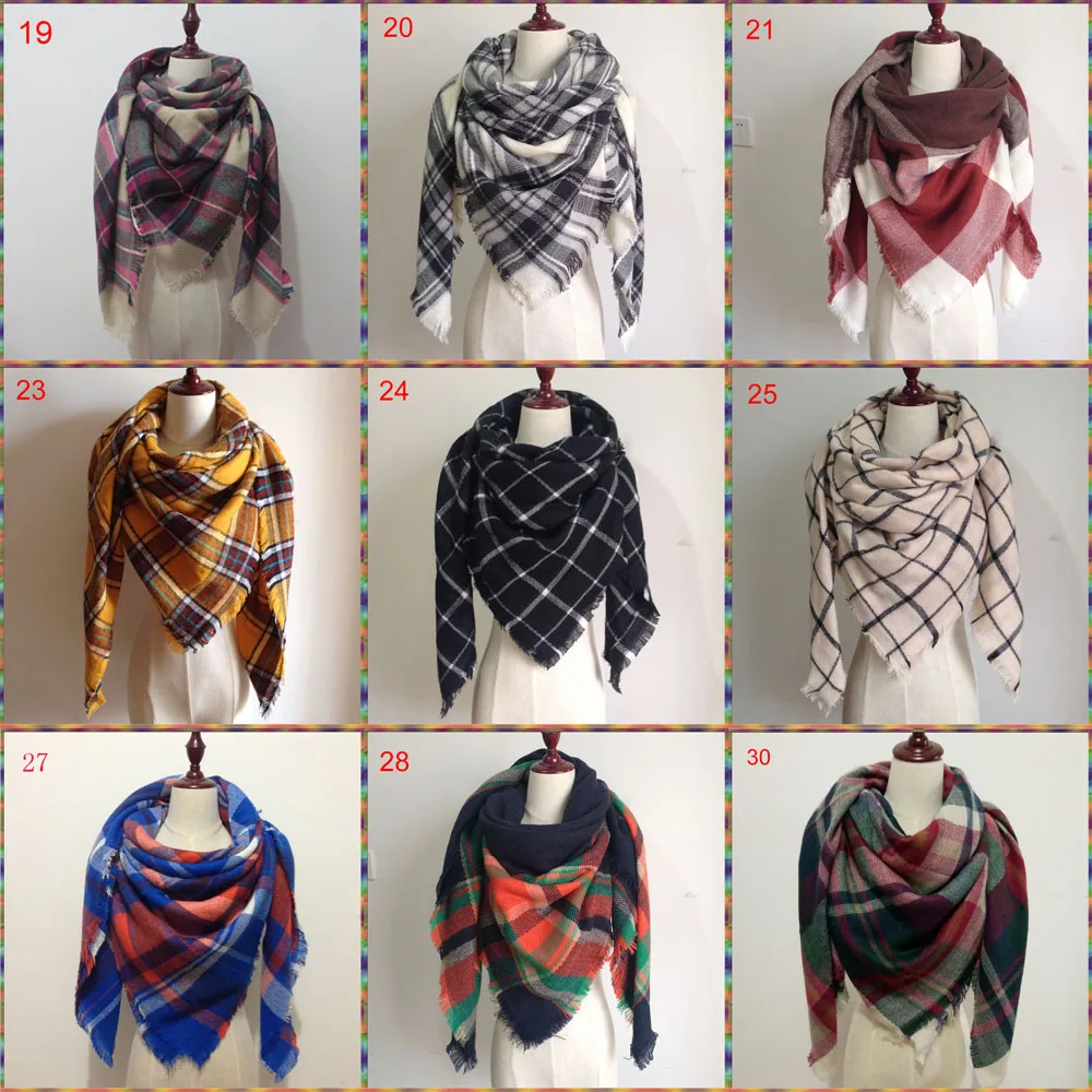 Women Tartan Plaid Cashmere Scarf Pashmina Designer Blanket Luxury Brand Scarves and Wraps