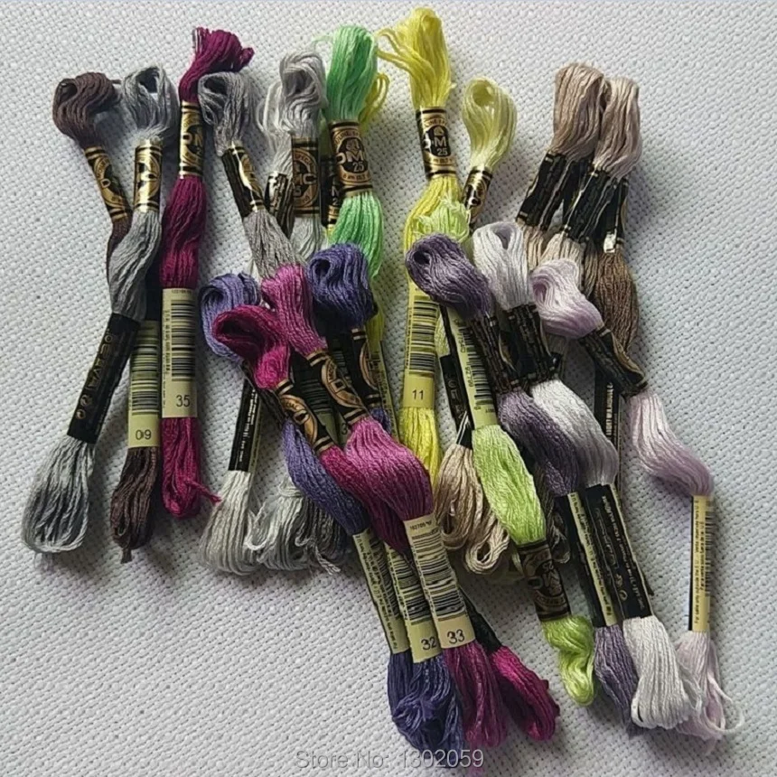 

35 pcs/lot New Colors From 01 to 35 DMC Floss Cross Stitch Floss Thread