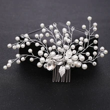 Модные Стразы ручной работы, жемчужные свадебные гребни для волос, аксессуары для волос, свадебный головной убор, тиара, женские Украшения для волос, ювелирные изделия