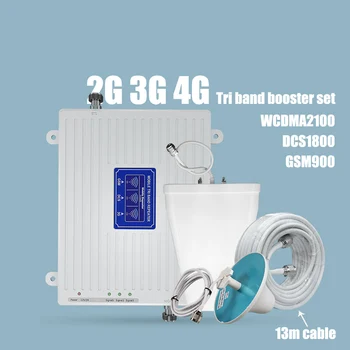 

Tri band mobile signal repeater 2G 3G 4G signal booster 900 1800 2100MHz Mobile Cellular Signal Repeater Antenna Set