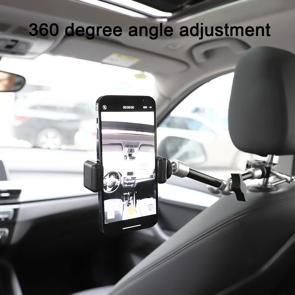 phone holder for car Car Phone Bracket Seat Mount for Iphone Samsung GoPro Action Cameras Accessories First Person Video Tiktok Shoot Clip Holder adjustable phone stand