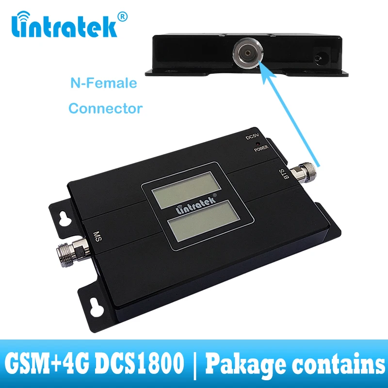 Lintratek 4G Lte 1800 повторитель сотового сигнала GSM 900 Усилитель мобильного телефона 2G 4G 65 дБ двухдиапазонный усилитель сигнала