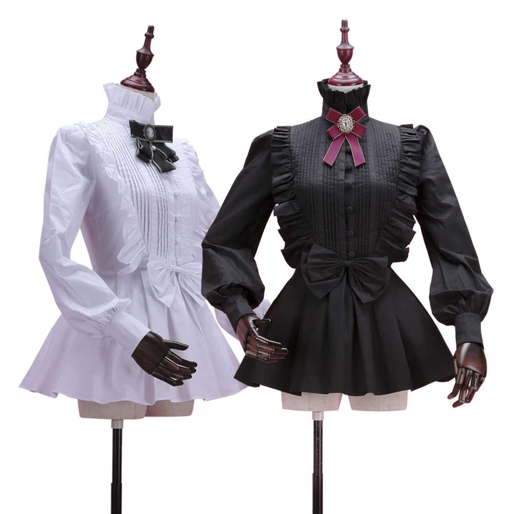 Spring Women White Tops Vintage Victorian Ruffled