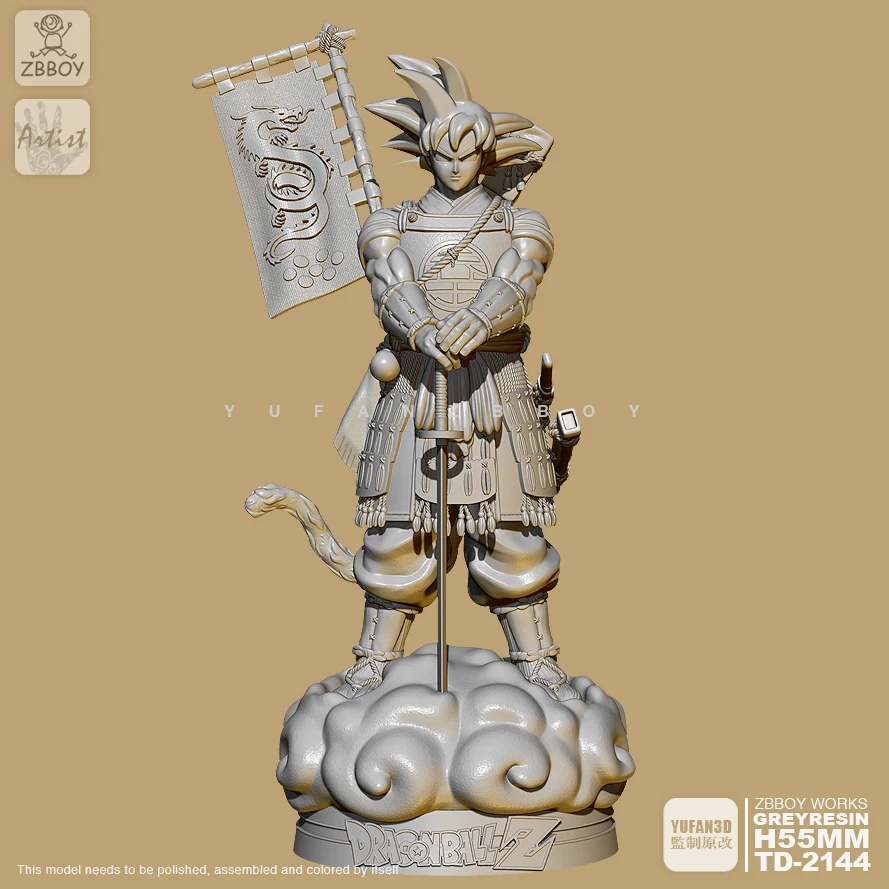 55 Mm Resin Kits Warring States Goku Resin Model Self-Assembled TD-2144