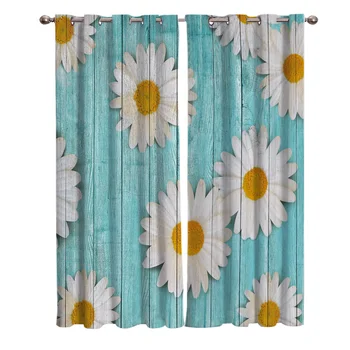 

Daisy Flower Board Patterns Blackout Window Curtains Living Room Curtain Kitchen Blackout Curtains