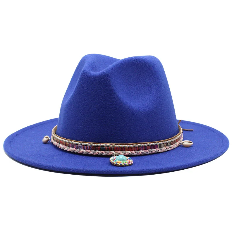 Men Wool Felt Wide Brim Hat Vintage 