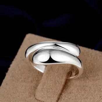 Anelli color argento Anello da dito color argento per Lady Bijoux Donna Minimalista Brillante all'ingrosso