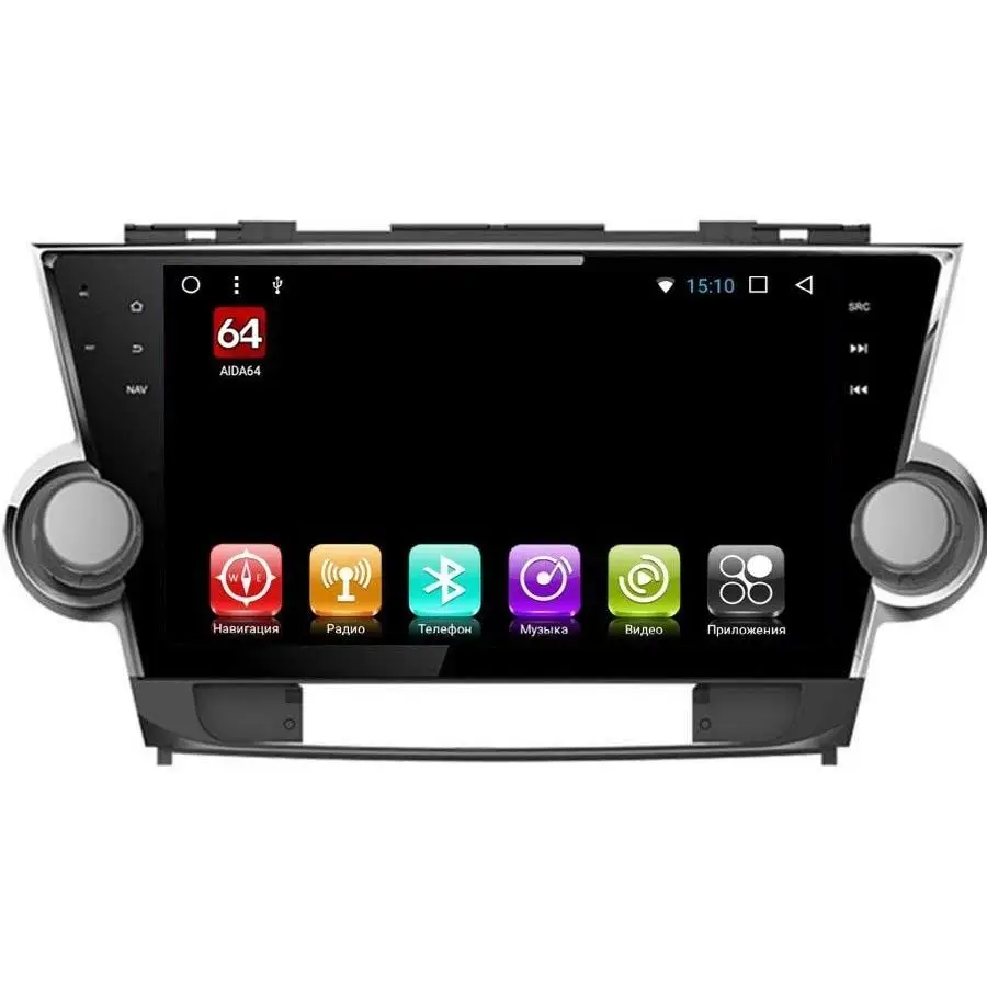 Штатная магнитола Toyota Highlander(U40) 2007-2013 LeTrun 2286 на Android 7.1.1 Allwinner T3(+ Камера заднего вида в подарок