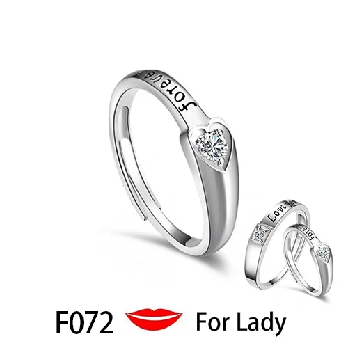 F072 Woman Модный набор колец Huitan, символ любви, с буквой, его королева и ее король, выгравированное обручальное кольцо для женщин и мужчин, кольца на палец - Цвет основного камня: F072 Woman