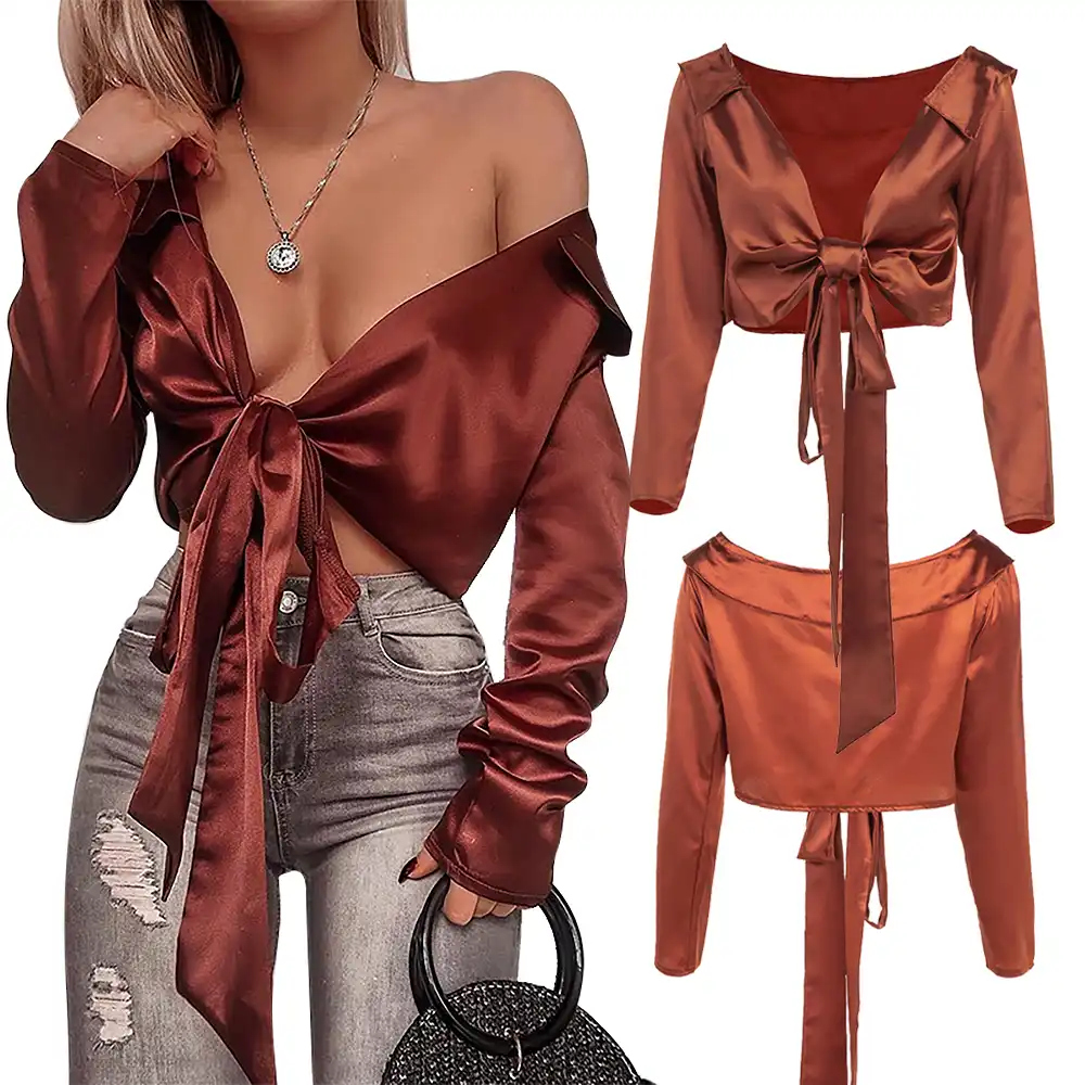 satin ladies tops