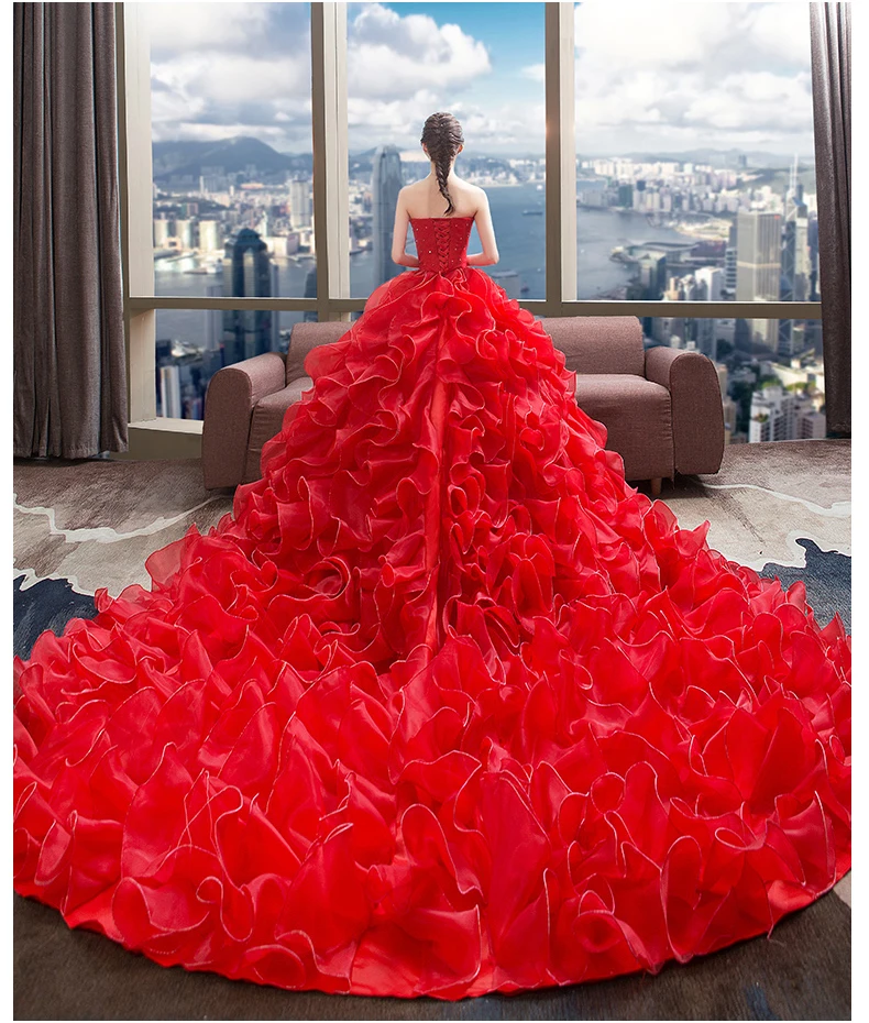 Красные Свадебные платья без бретелек Кружева материнство беременных с открытой спиной Большие размеры Свадебное платье невесты платье