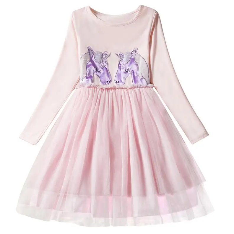 Нарядное платье для девочек от 3 до 8 лет, расшитое блестками, с изображением сердца и единорога, вечерние летние детские платья для девочек с изображением единорога, радуги, Пасхальный костюм - Цвет: As Photo