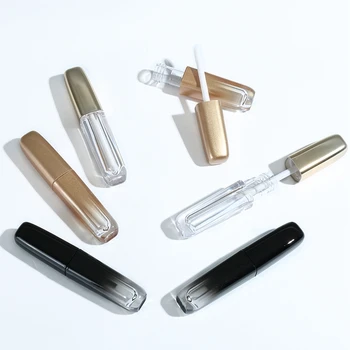 

3.5ml AS Gradient Gold Black Lip Gloss Tube Elegant Liquid Lipstick Container DIY Lipgloss Lip Balm Bottle Mascara Brush Wand