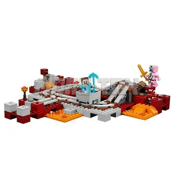 

The Nether Railway Building Blocks With Steve Zombie Pigman Action Figures Compatible 21130 Bricks Set Toys
