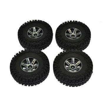 

4PCS 1.9 Inch 100mm Bubber Crawler Tires and beadlock wheel rim Set for 1/10 RC Crawler Car