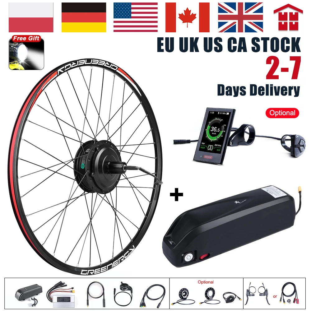 Electric Bicycle E-bike 36V 250W Rear Hub Motor Wheel e bike Conversion Kit Electric with 36V 19.2Ah Battery in Panasonic Cells