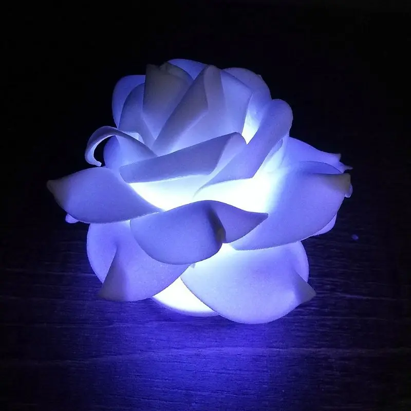 

Romantic Rose Flower LED Nightlight Changing 7 Colors Flameless Candle Lights Lamp for Wedding Party Christmas Home Decor Q9QA