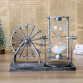 

Retro Ferris Wheel Shape Hourglass Study Desk Sand Timer Decoration Birthday Gift Nostalgic Home Decoration Arena Glass Crafts