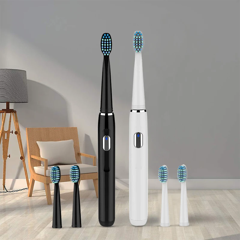 SEAGO SG551 Electric Toothbrush Sonic USB Rechargeable 4 Modes Waterproof With 3 Replacement Brush Heads Deep Clean Oral Care 6