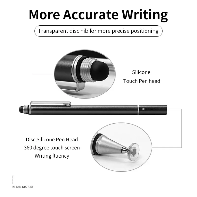 ANMONE стилус, проводящая сенсорная присоска, волоконный наконечник, сенсорная ткань, насадка для планшета, перо для ноутбука, аксессуары для с... ► Фото 2/6