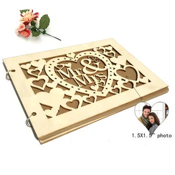 

New Mr. Wooden Mrs. Photo Frame MRMRS Wedding Guest Sign-in This Wedding Signature Book Sign-in Book