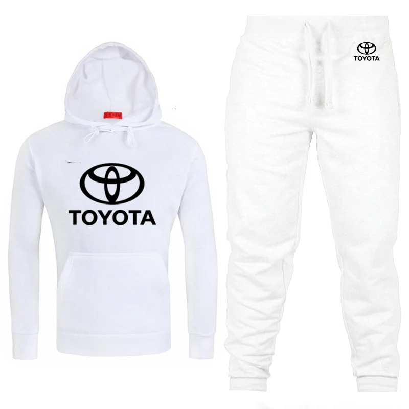 Hoodie Men's Toyota Logo Print Unisex Sweatshirt Fashion Man Hoodie Hip Hop Harajuku Casual Wool Hoodie Pants Set 2 Pieces