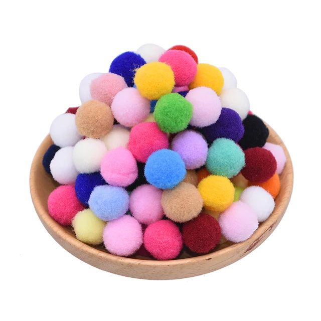 100pcs 15/20/25mm Fluffy Soft Pompom Ball DIY Handmade Kid Toy Doll Garment Sewing Material Color Pom Poms Decor Supplies Crafts B19