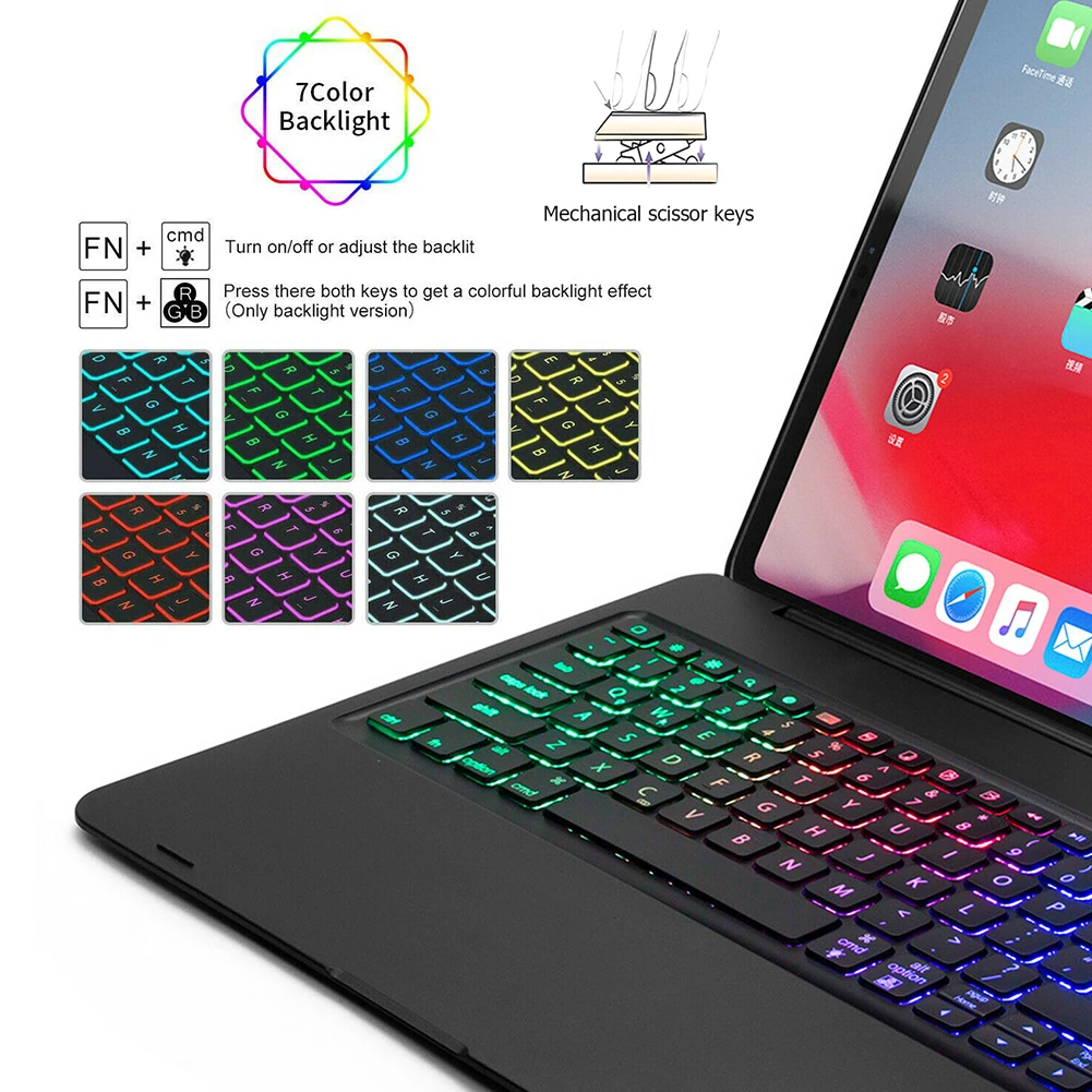 Чехол клавиатура с сенсорной панелью для iPad Pro 12 9 2020 чехол держателем карандашом