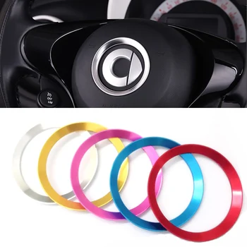 

FOR Smart 453 Fortwo Forfour Automotive Accessories Car Steering Wheel Cover Shell Interior Car Decoration Metal Ring