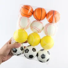 6,3 см мягкая пена антистресс рельефные шарики для сжимания игрушки футбол, баскетбол, бейсбол, теннис забавные игрушки для детей 6 шт