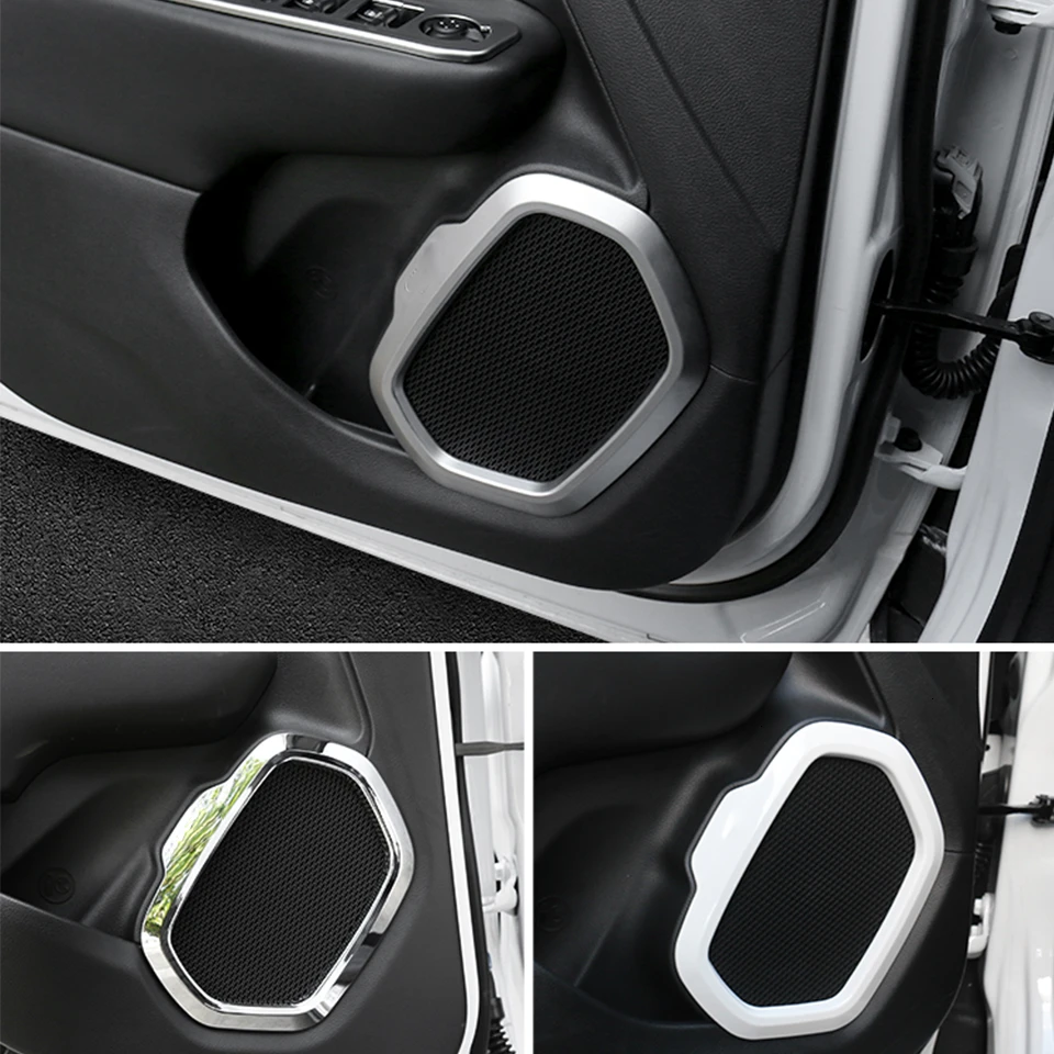 MOPAI Interior Mouldings for Car Door Speaker Decoration Cover Ring Cover Frame Trim for Jeep Renegade