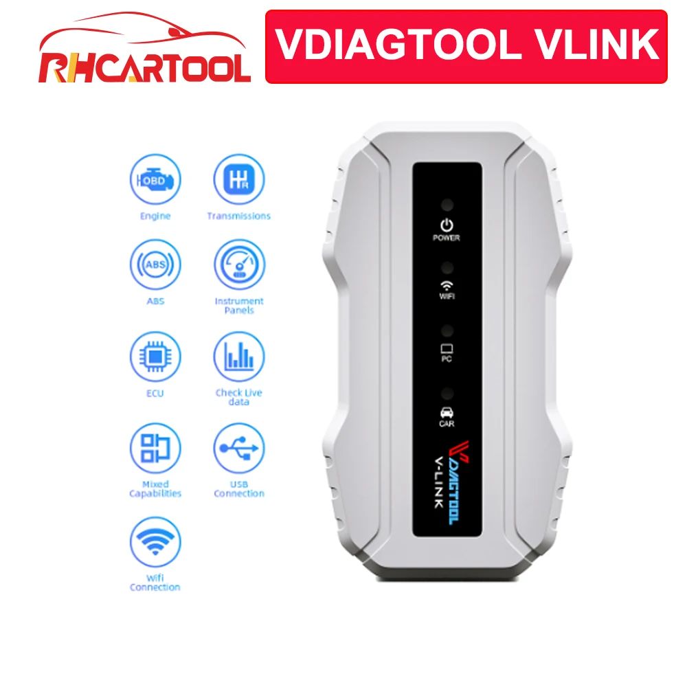 VDIAGTOOL грузовик аксессуары диагностический интерфейс для Cat3 Volvo Cummins V7.62 Wifi версия