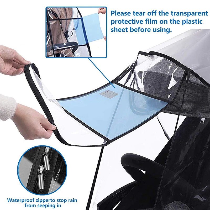 Universal Baby Stroller Waterproof Rain Cover Transparent Wind Dust Shield Raincoat Baby cart Strollers Pushchairs Accessories