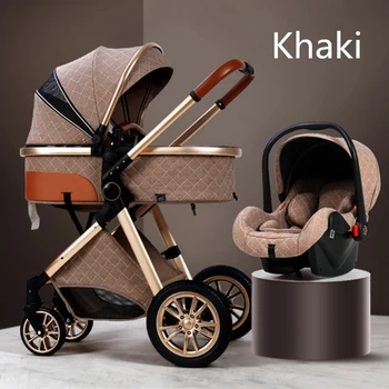 

Multi-functional 2 in 1 Baby Stroller High landscape Can Sit Reclining Light Folding Two-way Eggshell design Baby Stroller