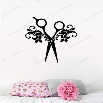 

Beauty Salon Scissor Hairdresser Decal Barber Shop Vinyl Wall Sticker For Hair Salon cx10