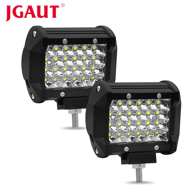 JGAUT 4 inch Led Work Light Bar 12V 72W Spot Flood 24V 6000K Led Bar for SUV Offroad ATV Jeep Driving Lights Car Styling