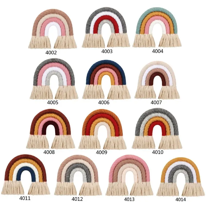 INS Nordic Home Weaving Hand-Woven Rainbow Tapestry Cotton Tassel Wall Hanging Toy Baby Girls Room Decor Nursery Home Decor