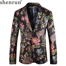 Shenrun, мужской цветочный блейзер, куртка, модный леопардовый узор, повседневные блейзеры, цветочный пиджак для мужчин, выпускной, сценический костюм размера плюс 5XL