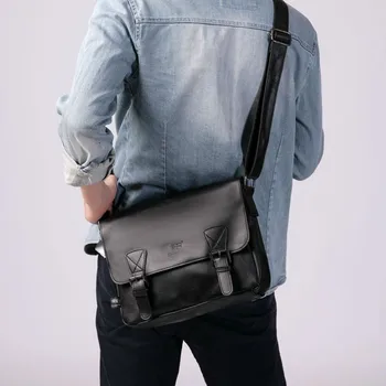 

Briefcase laptop bags Vintage Men's Crazy Horse Leather shoulder Messenger bag