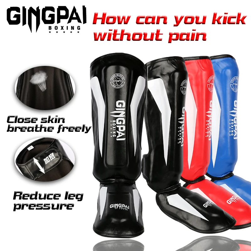 

Protection Top Quality Boxing shin guards MMA instep protectors foot kickboxing pad Muaythai Training Leg support protectors