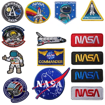 

Astronaut Space Embroidered Hook Loop DIY Patch Badge for Clothes Bags Jackets Jeans