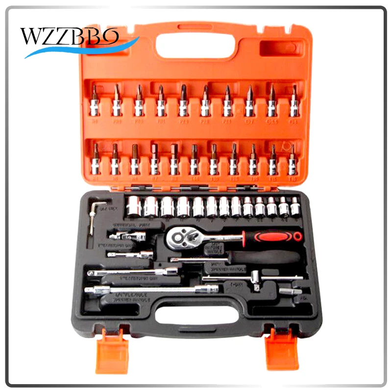 

WZZBBO 53PCS Wrench Set Car Repair Tool Sets Batch Head Ratchet Pawl Socket Spanner Screwdriver Socket Set Combination Tool