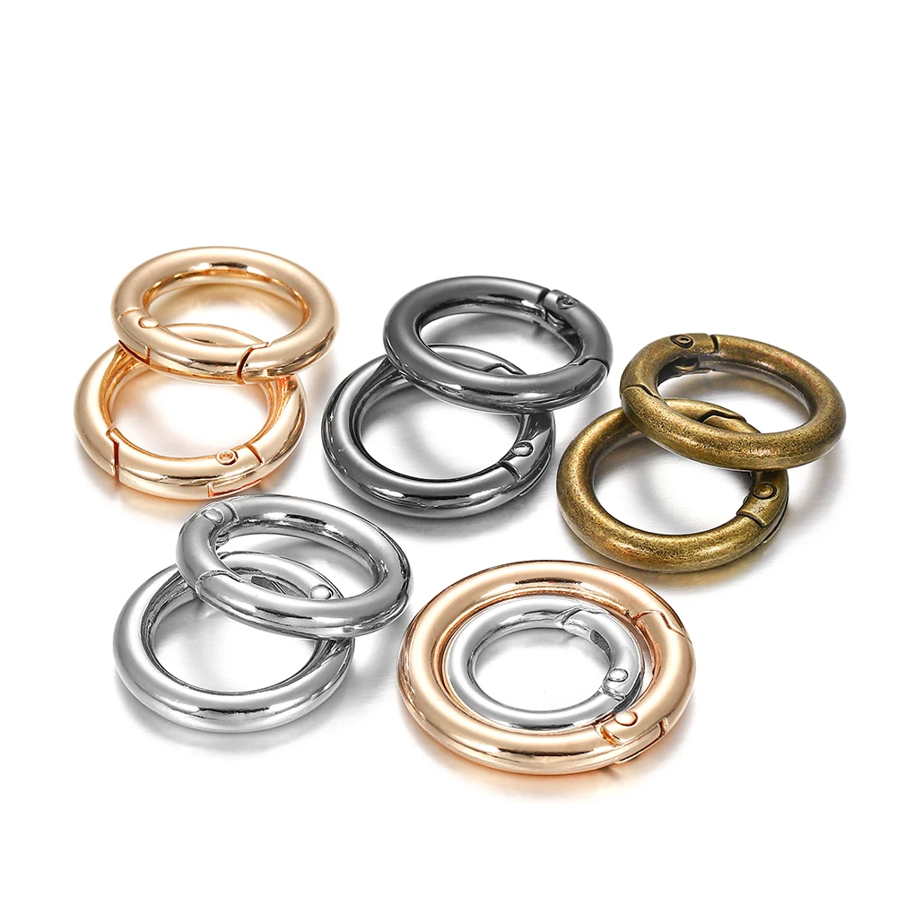 5 Stück Federschnallen, O-Ring-Clips, Karabinerhaken, runde Druckknöpfe für Handtaschen, Geldbörsen, zum Basteln von Schmuck und als Zubehör. – Detail 9