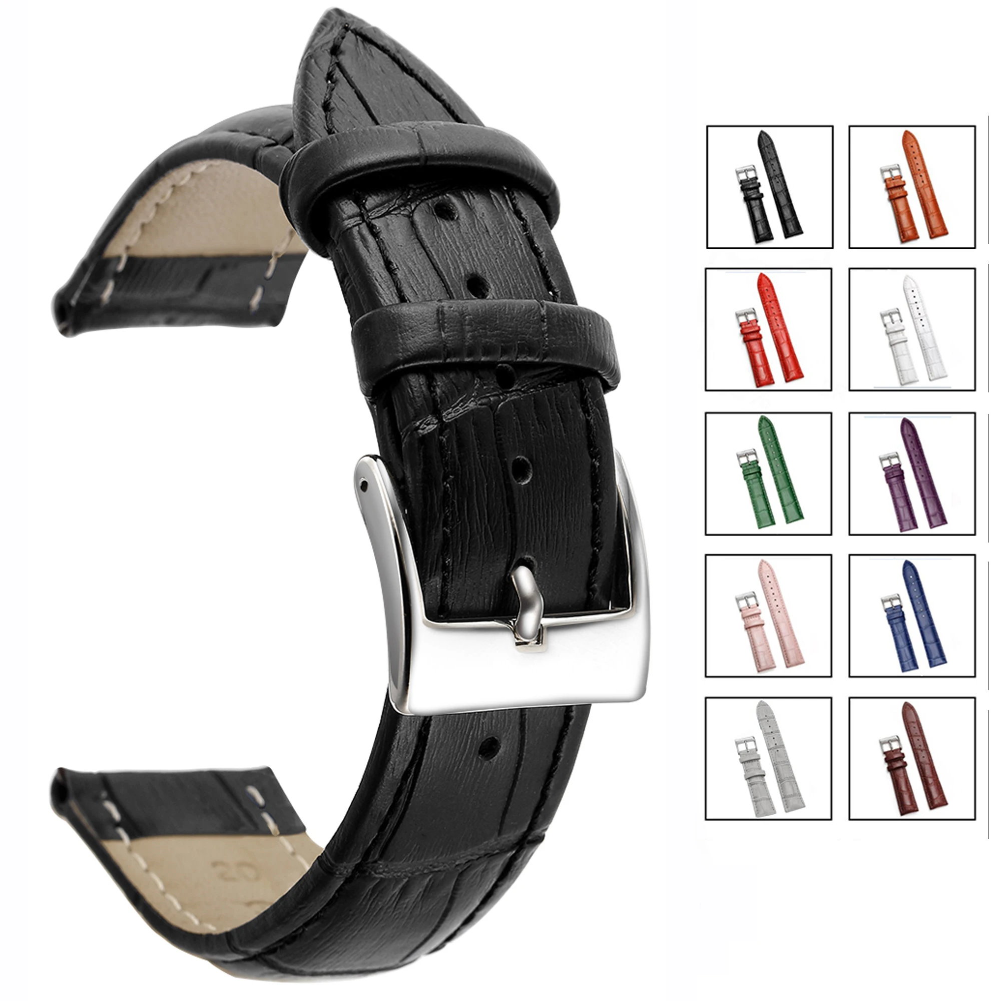 Best Buy Shop Leather 24 mm Watch Wristband JS-712-BU_K0029616 main image 1