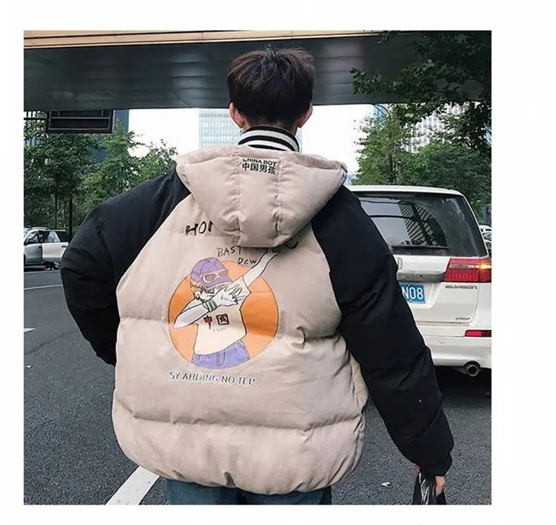Популярный бренд, зимнее короткое мужское хлопковое пальто, BF Harajuku-стиль, для студентов, корейский стиль, хлопковая стеганая куртка, свободный толстый пуховик Coa