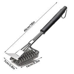 Premium Grill Brush and Scraper - Ultimate BBQ Cleaning Tool, Ideal Barbecue Accessory (B)