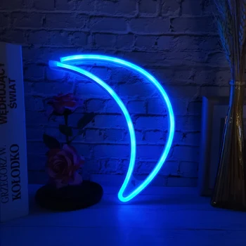 

Neon Wall Light Moon Shape LED Neon Light Sign Decorative Neon Wall Light for Dormitory Bedroom Party