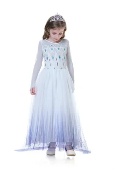 Snow Queen 2 White Girls Anna Elsa Dress Halloween Costume Child Christmas Children Gowns Infant