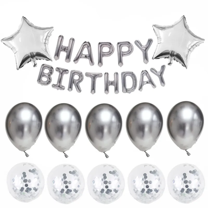 16 дюймов с днем рождения воздушные шары для украшения вечеринок взрослых детей алюминиевая фольга Письмо шар баннер globos Игрушка надувной шар - Color: 25pcs as picture