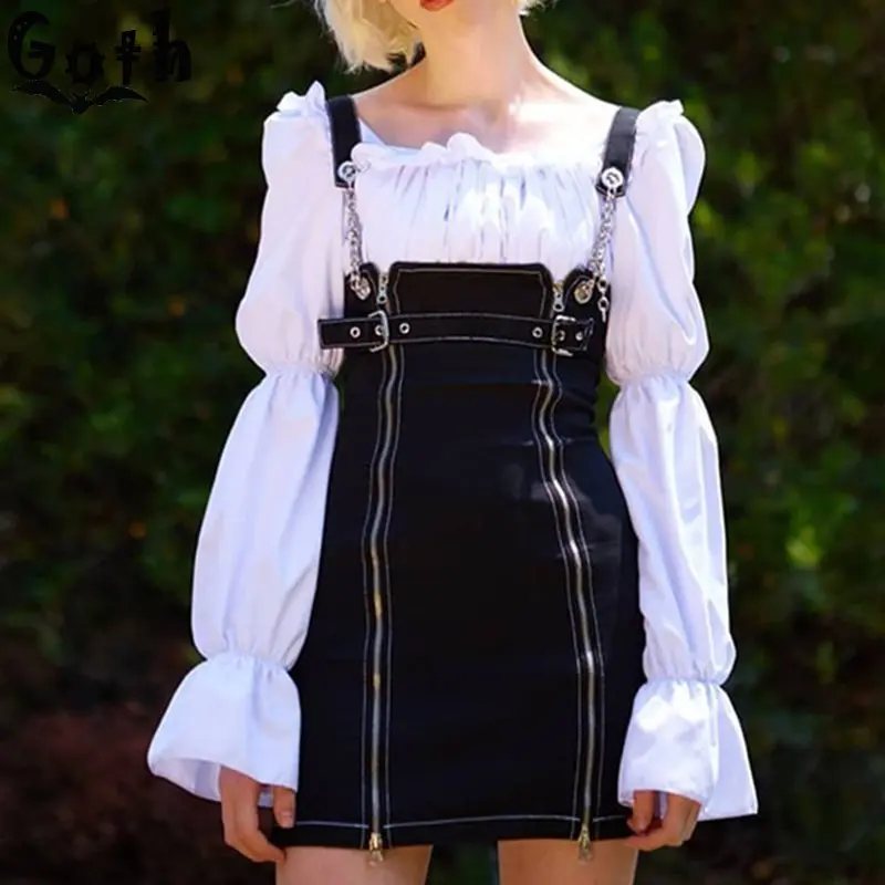 suspenders mini dress